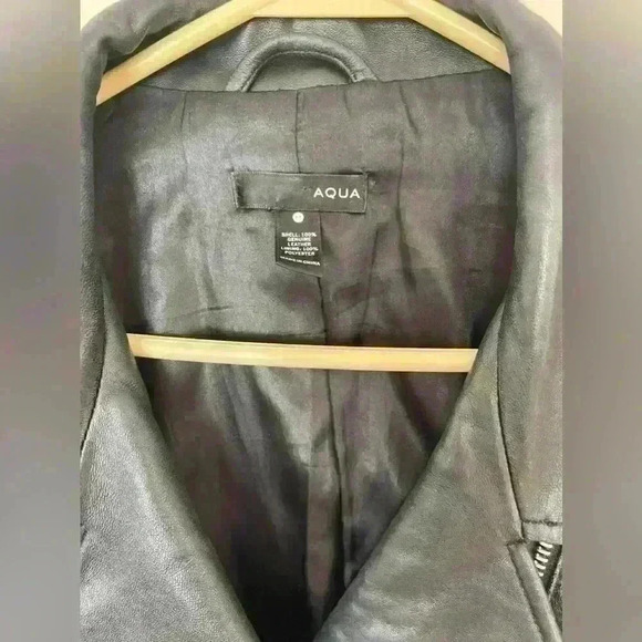 AQUA 100% real leather jacket M - Picture 2 of 8